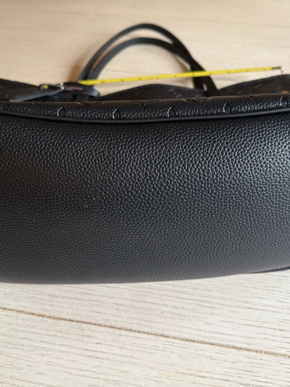 Black Designer Embossed Monogram Tote Bag - Picture 3 of 9